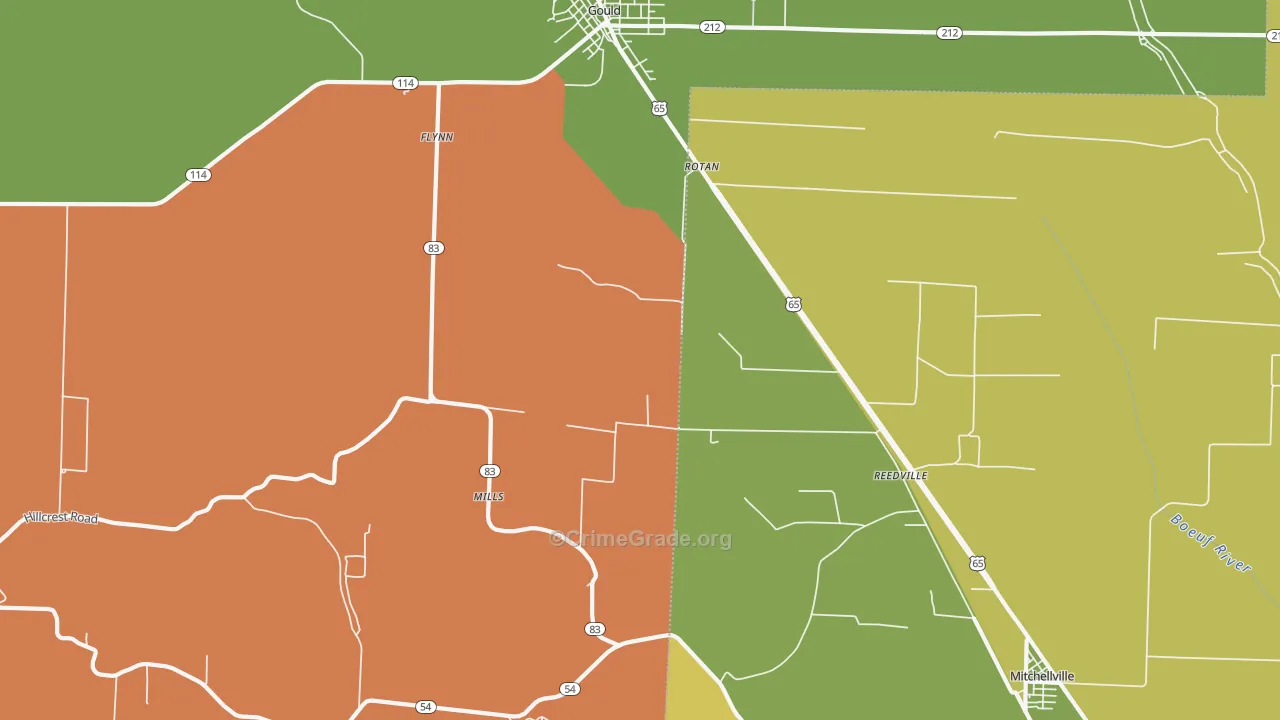 Reedville, AR Map of Drug-Related Crime Rates