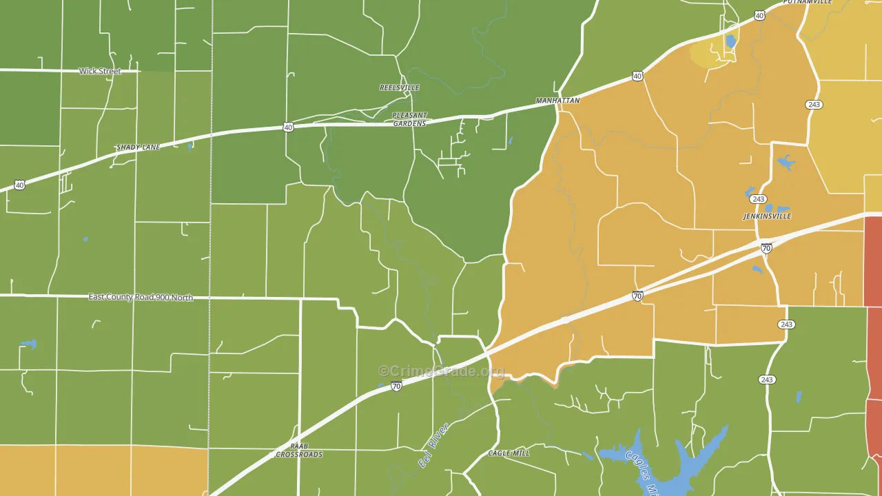 Reelsville, IN Map of Drug-Related Crime Rates