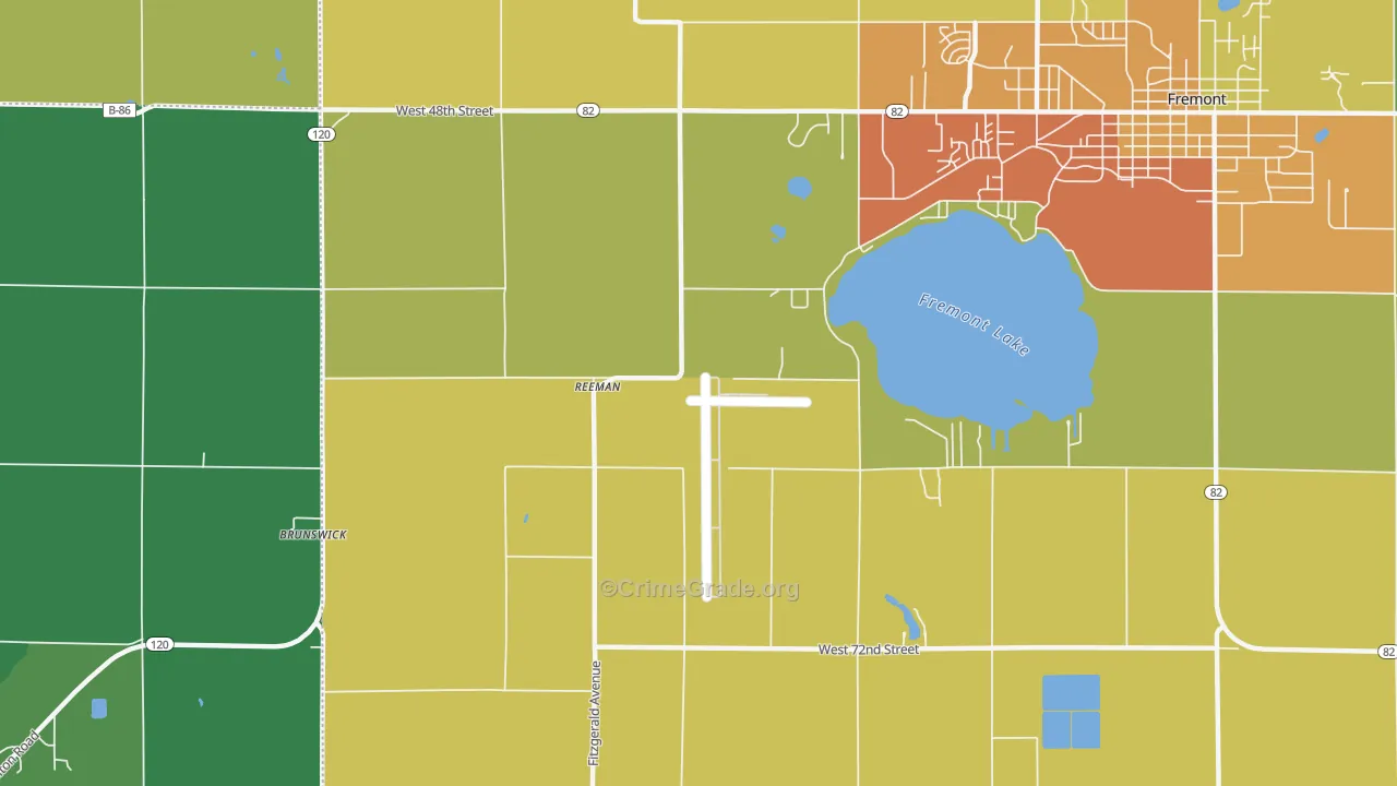 Reeman, MI Map of Drug-Related Crime Rates