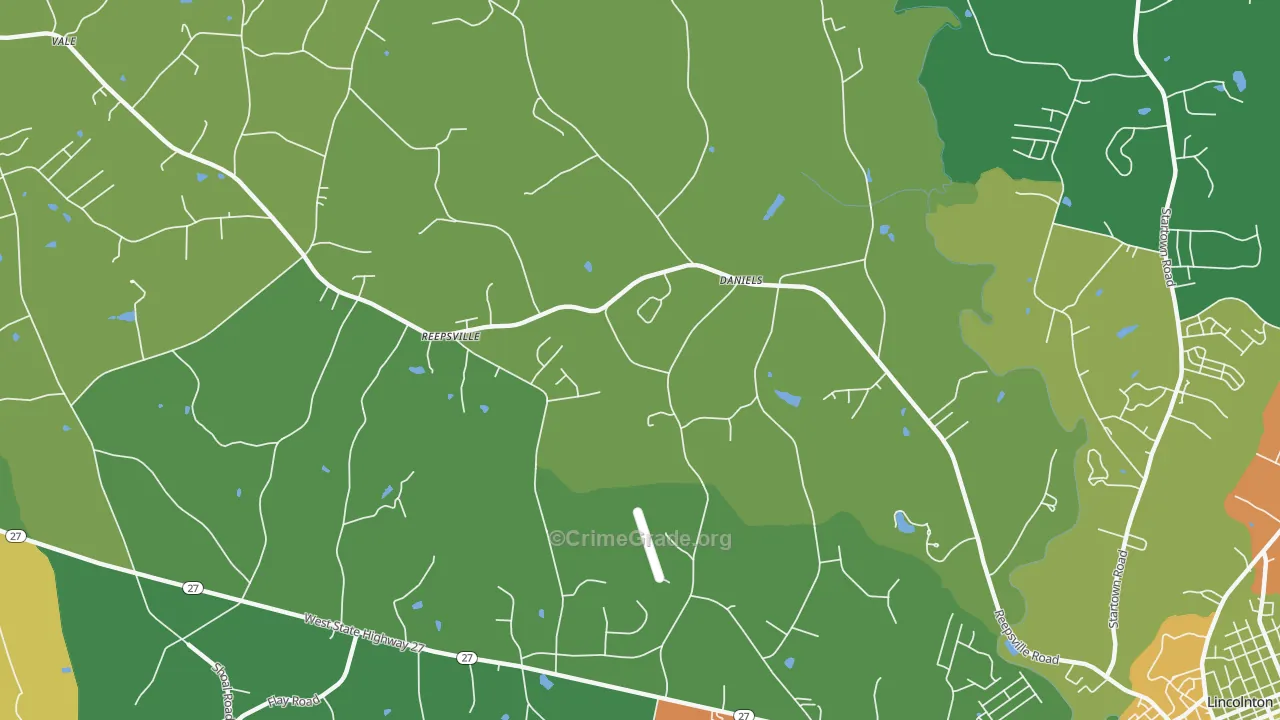 Reepsville, NC Map of Drug-Related Crime Rates