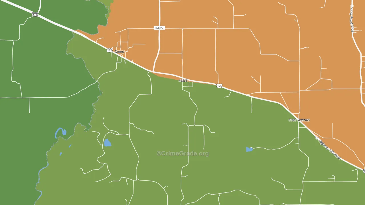 Reese, TX Map of Drug-Related Crime Rates
