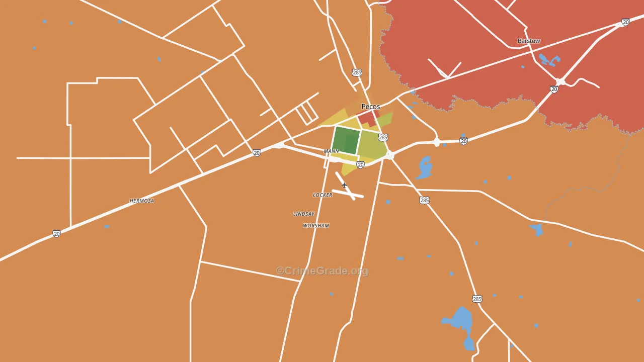 Reeves County, TX Map of Drug-Related Crime Rates