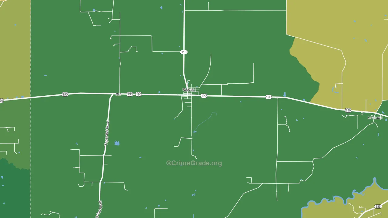 Reeves, LA Map of Drug-Related Crime Rates
