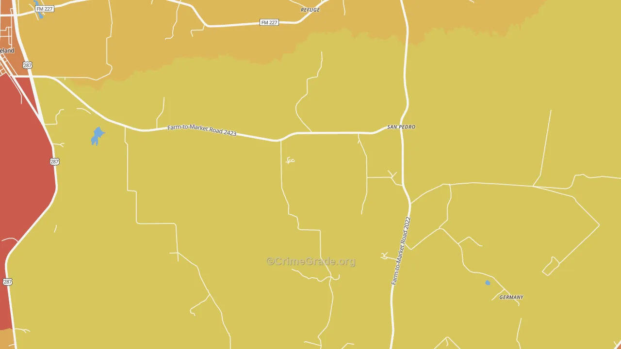Refuge, TX Map of Drug-Related Crime Rates