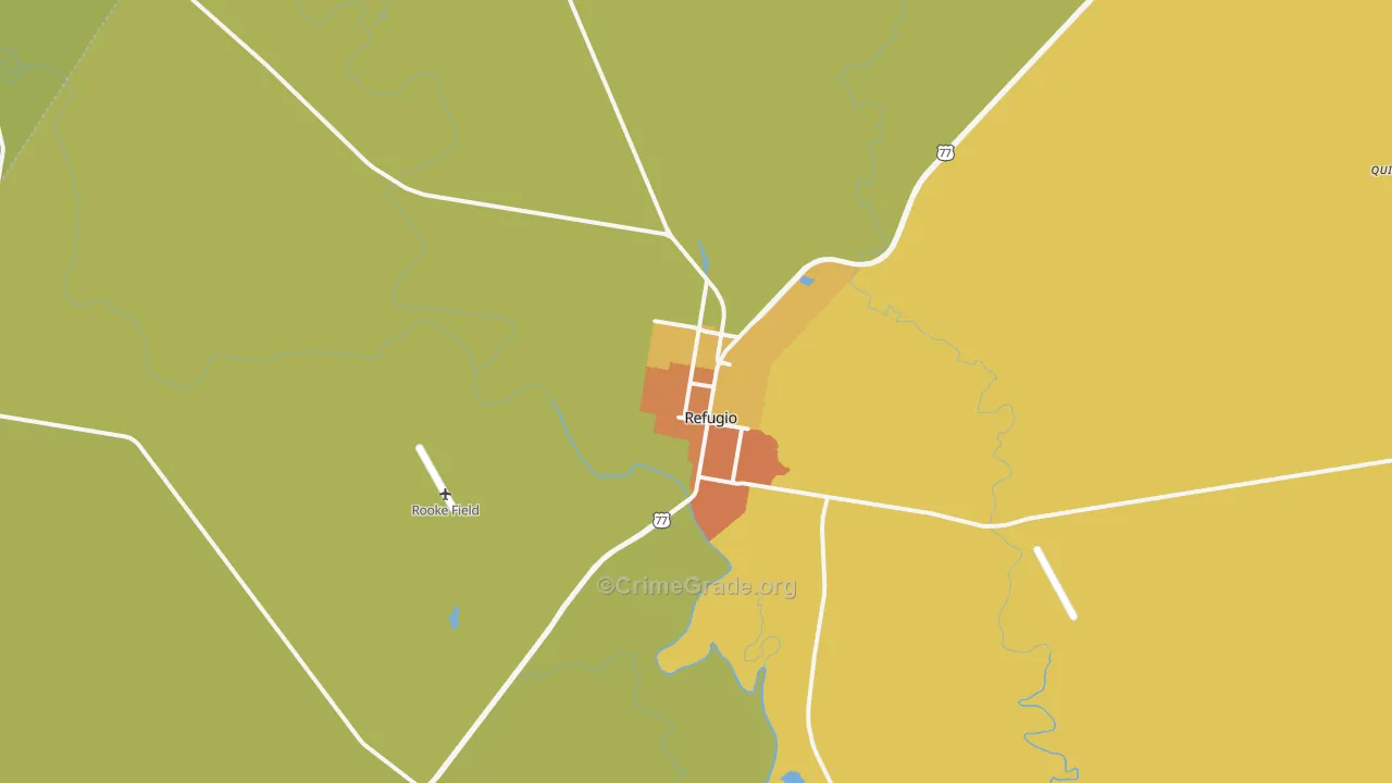 Refugio, TX Map of Drug-Related Crime Rates