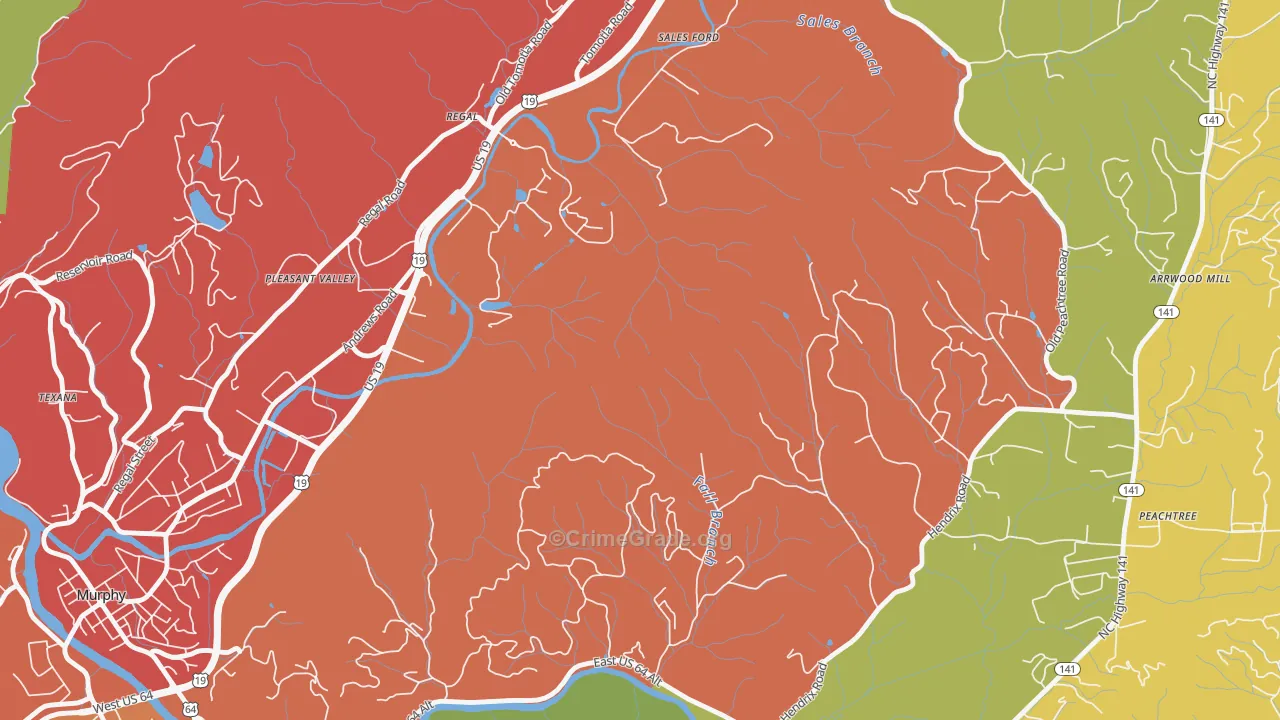 Regal, NC Map of Drug-Related Crime Rates