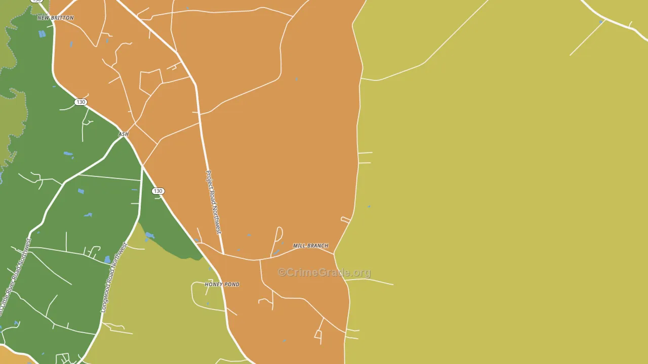 Regan, NC Map of Drug-Related Crime Rates