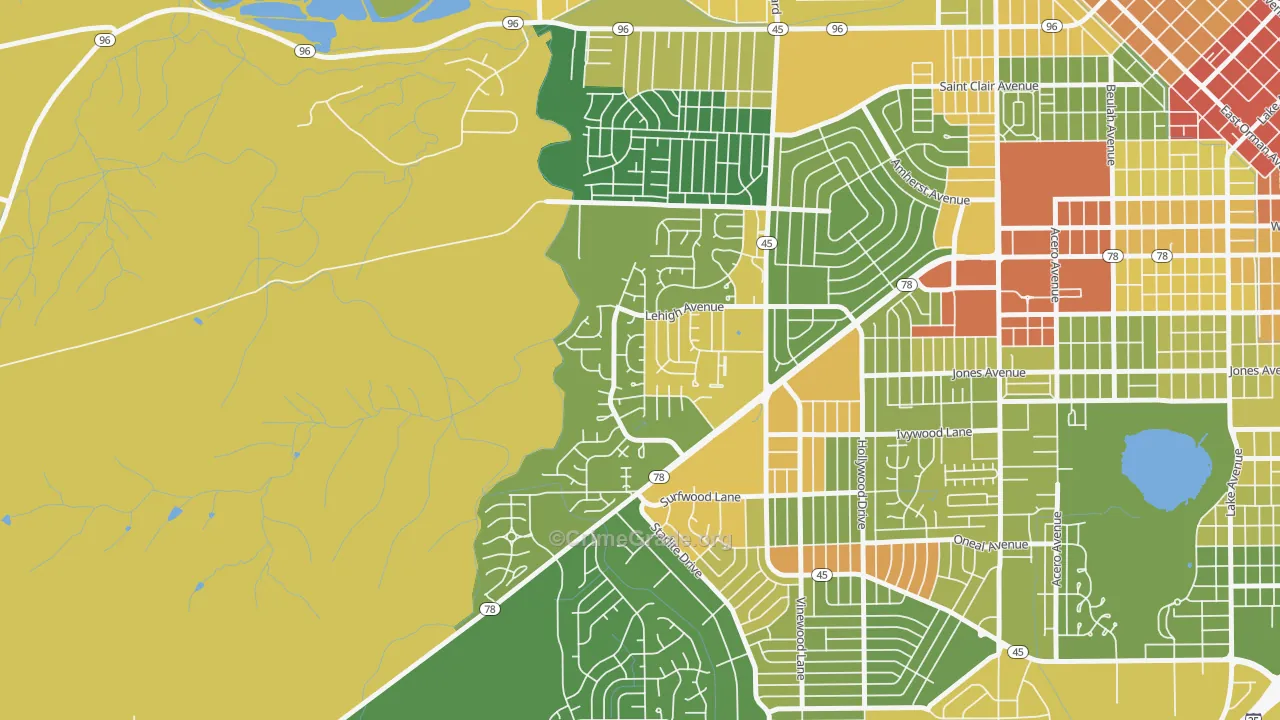 Regency, Pueblo, CO Map of Drug-Related Crime Rates
