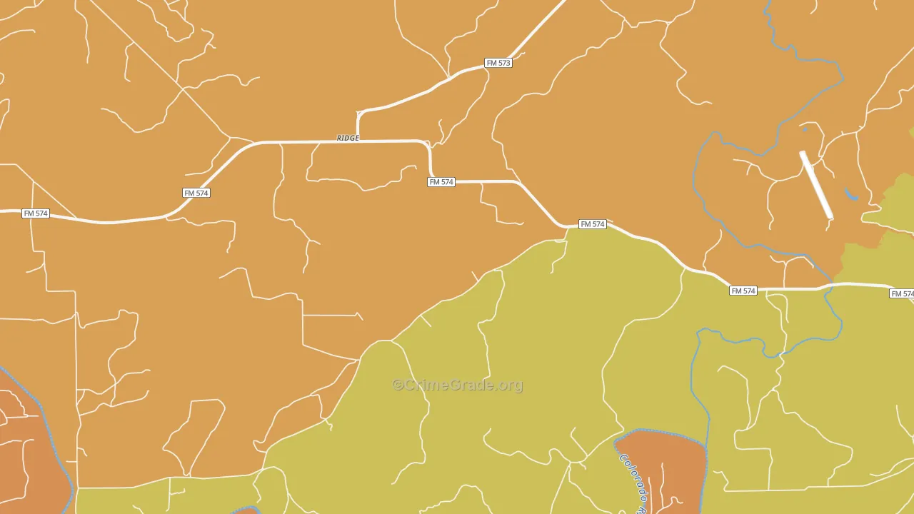 Regency, TX Map of Drug-Related Crime Rates
