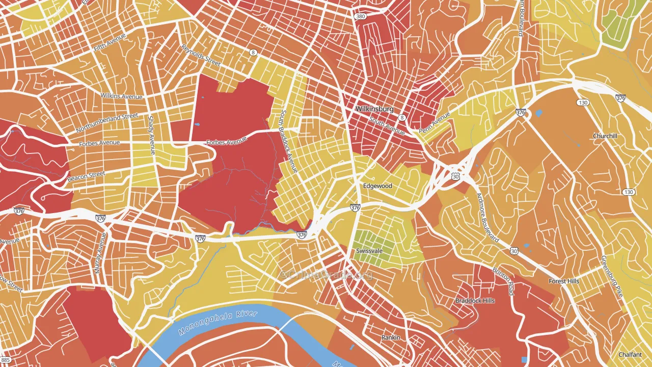 Regent Square, Pittsburgh, PA Map of Drug-Related Crime Rates