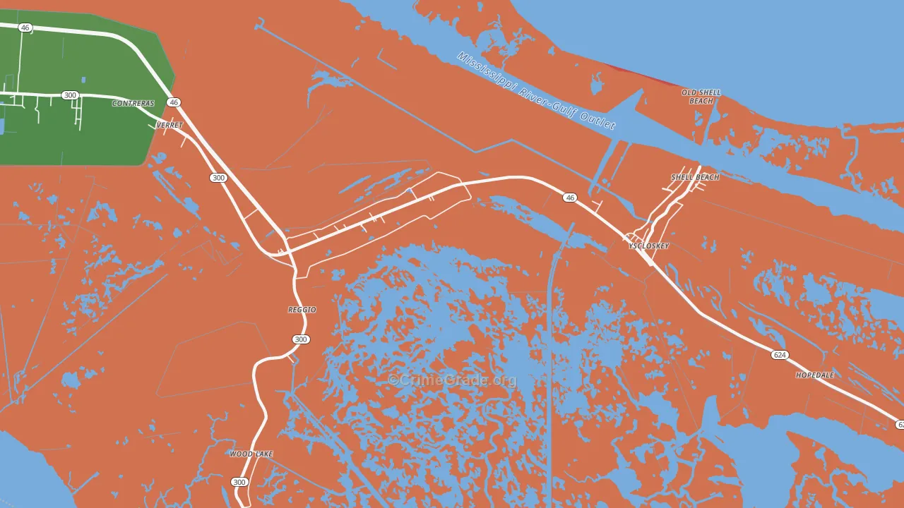 Reggio, LA Map of Drug-Related Crime Rates