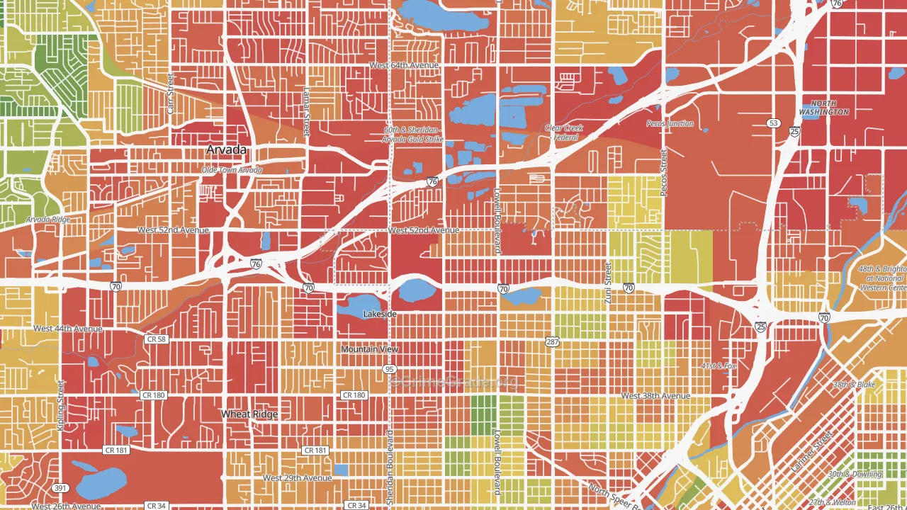 Regis, Denver, CO Map of Drug-Related Crime Rates