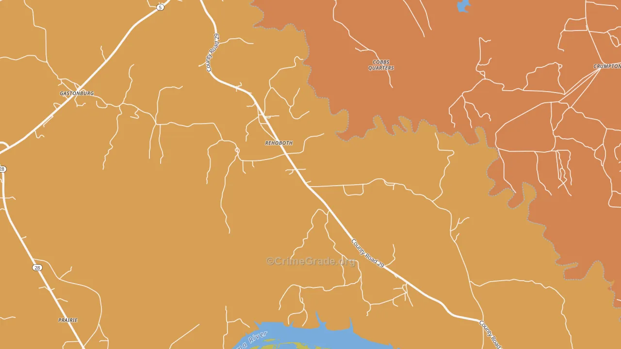 Rehoboth, AL Map of Drug-Related Crime Rates