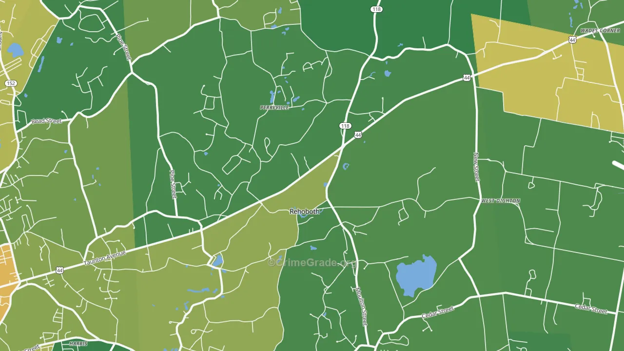 Rehoboth, MA Map of Drug-Related Crime Rates