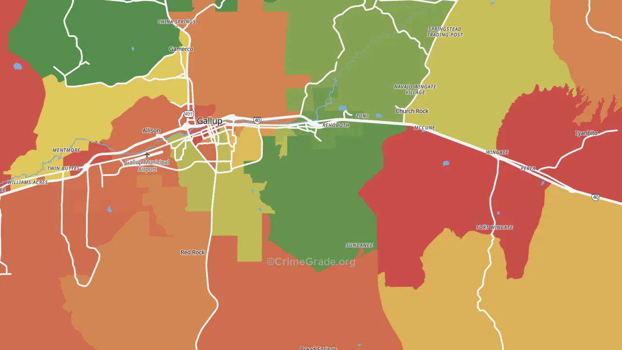 Rehoboth, NM Map of Drug-Related Crime Rates