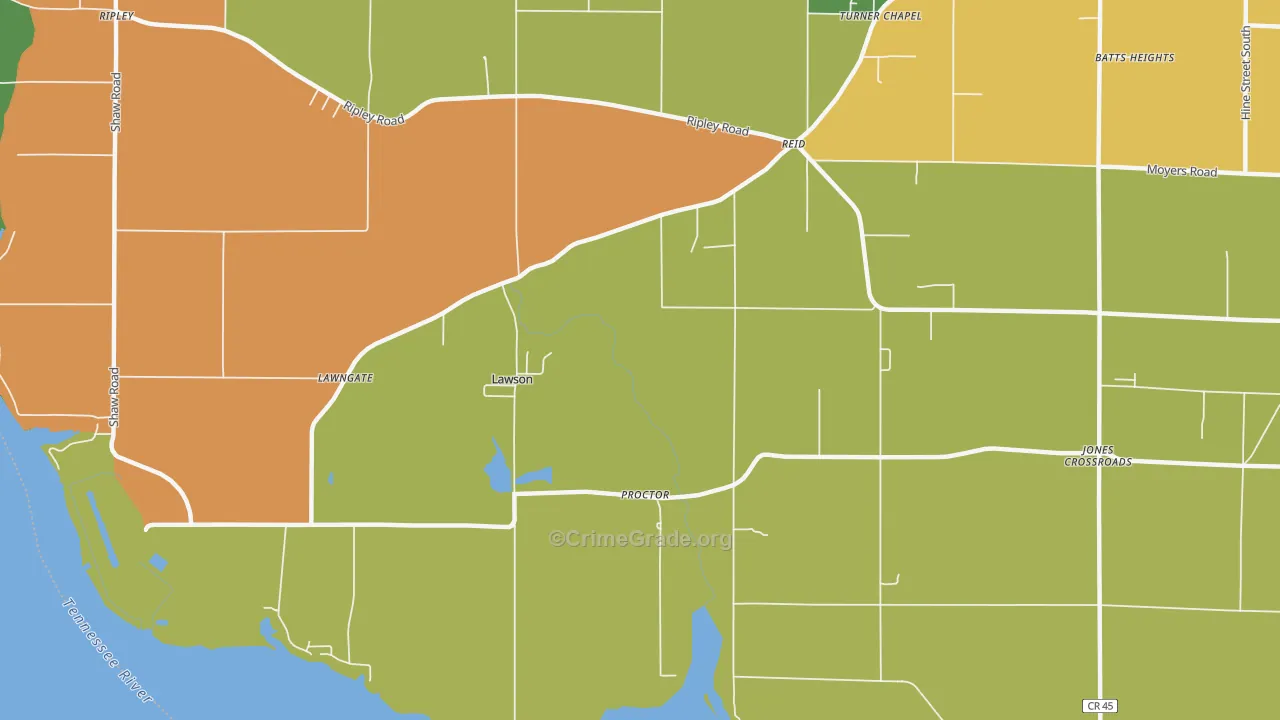 Reid, AL Map of Drug-Related Crime Rates
