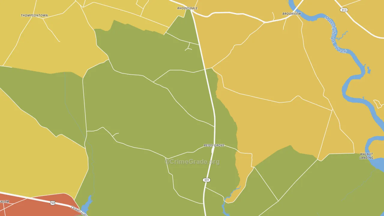 Reids Grove, MD Map of Drug-Related Crime Rates