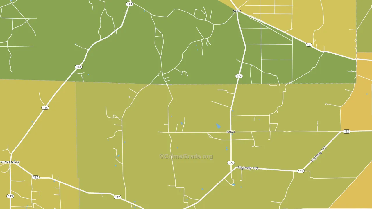 Reids, LA Map of Drug-Related Crime Rates