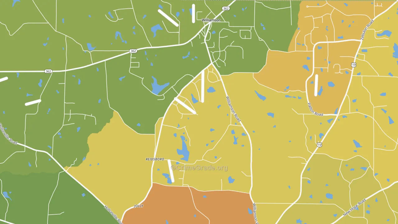 Reidsboro, GA Map of Drug-Related Crime Rates