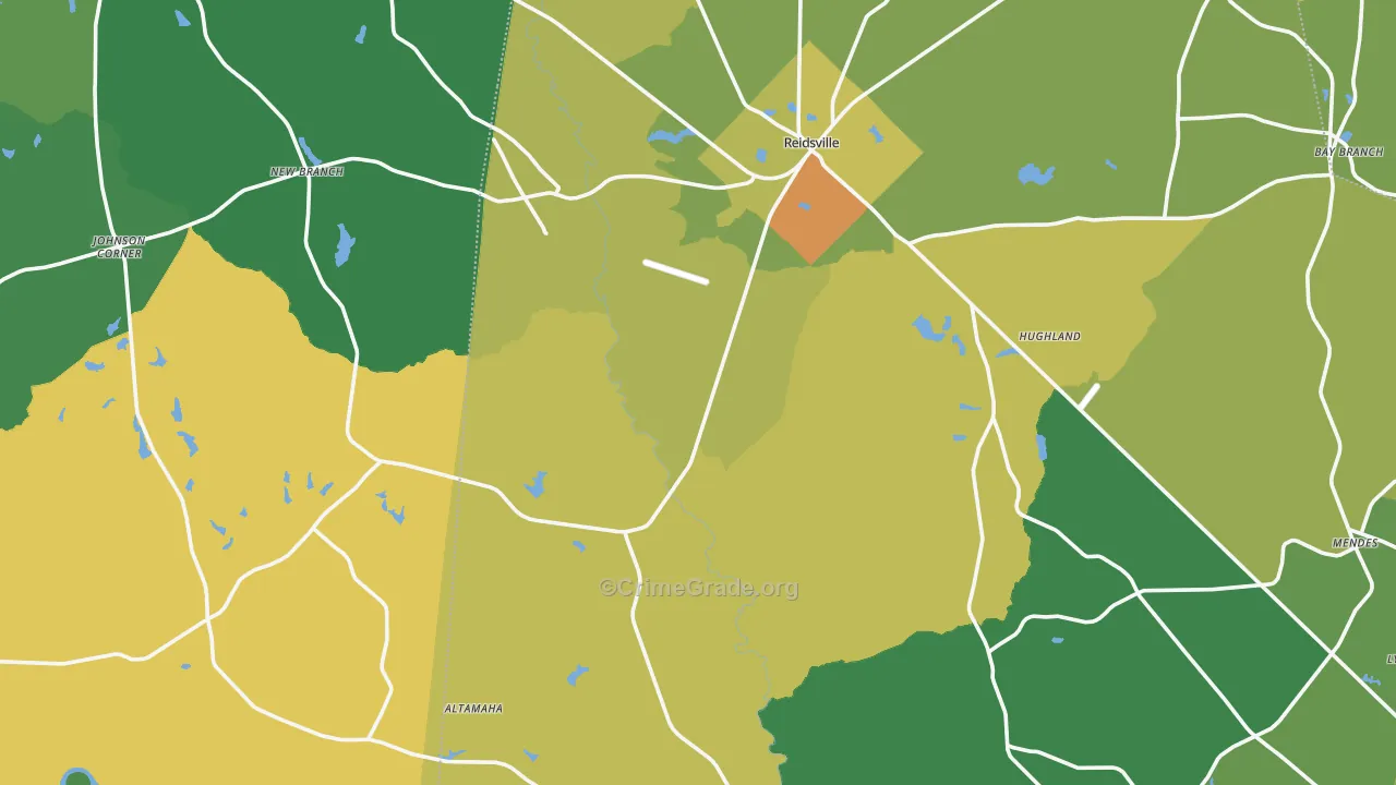 Reidsville, GA Map of Drug-Related Crime Rates