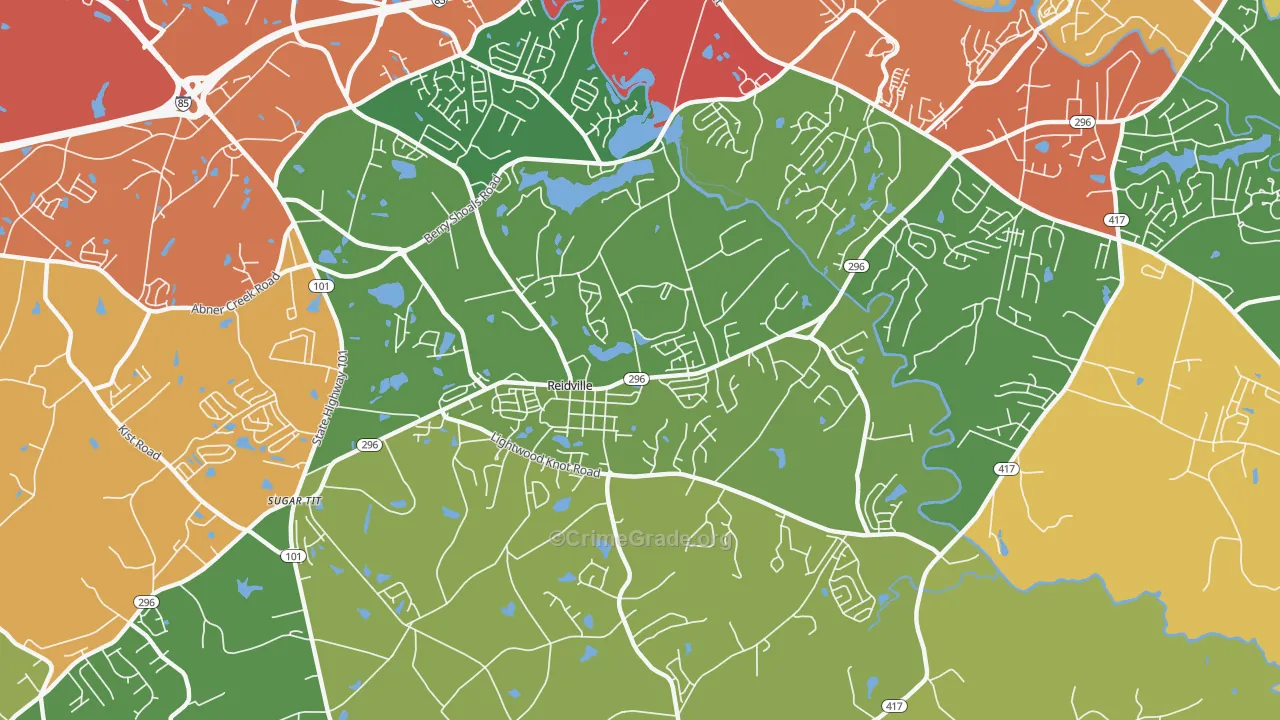 Reidville, SC Map of Drug-Related Crime Rates