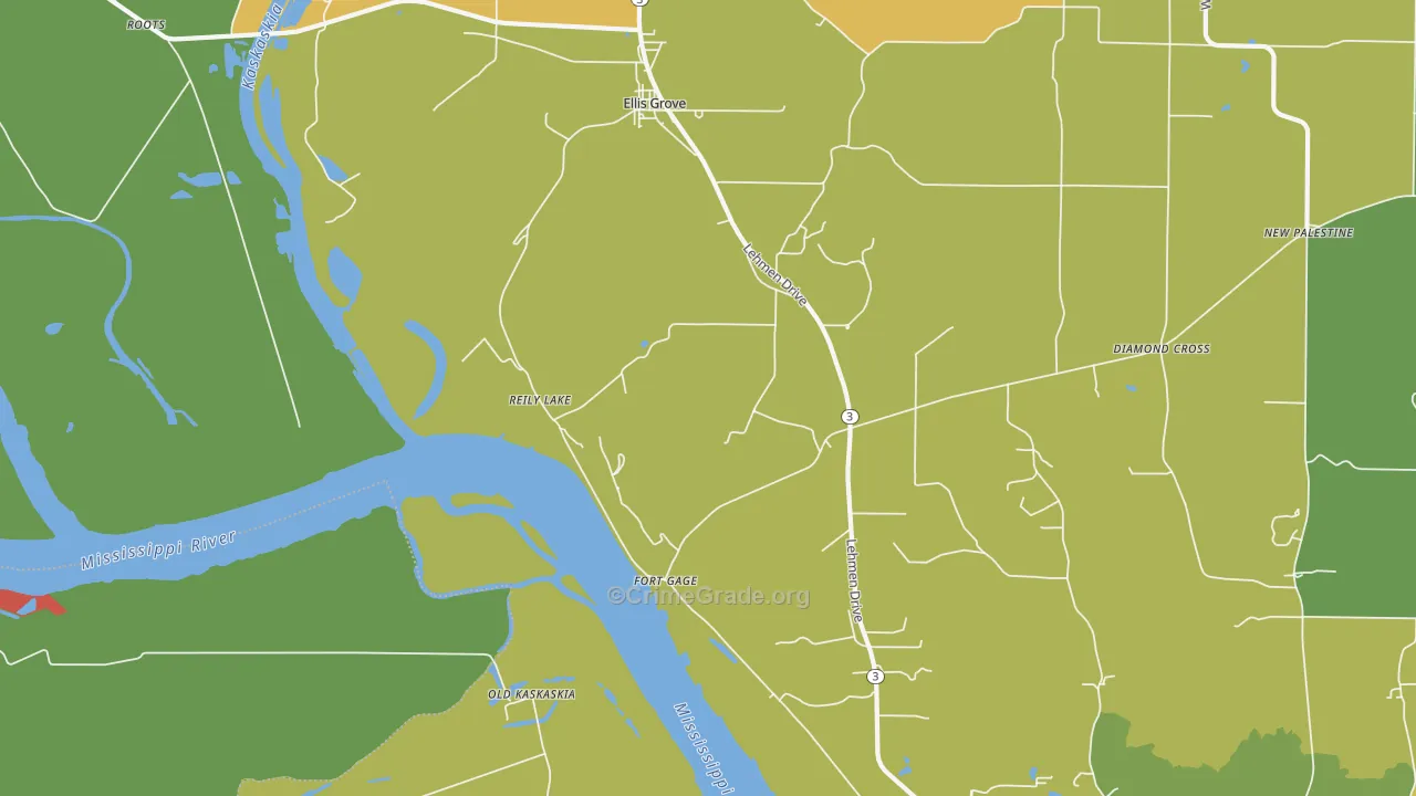 Reily Lake, IL Map of Drug-Related Crime Rates