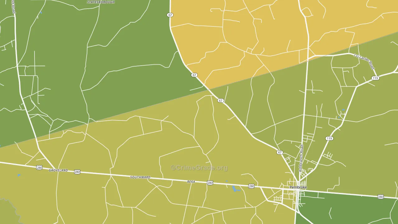Reka, GA Map of Drug-Related Crime Rates