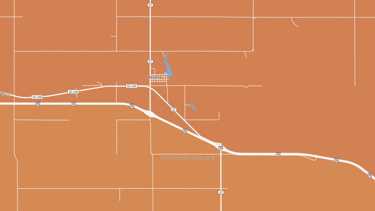 Reliance, SD Map of Drug-Related Crime Rates