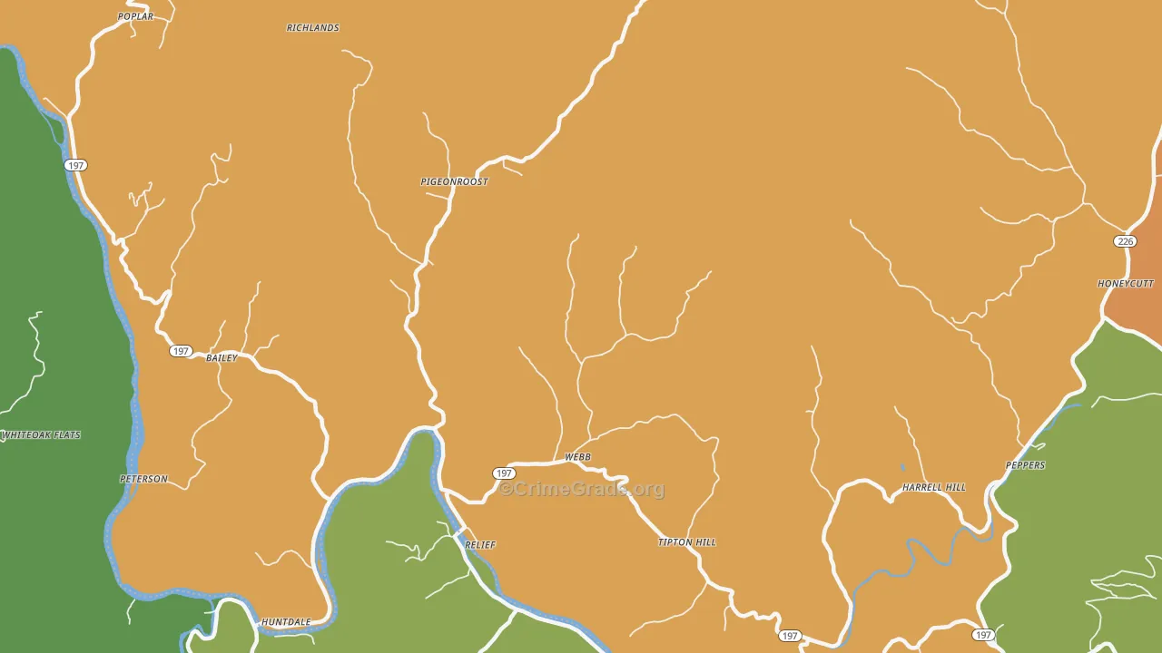 Relief, NC Map of Drug-Related Crime Rates