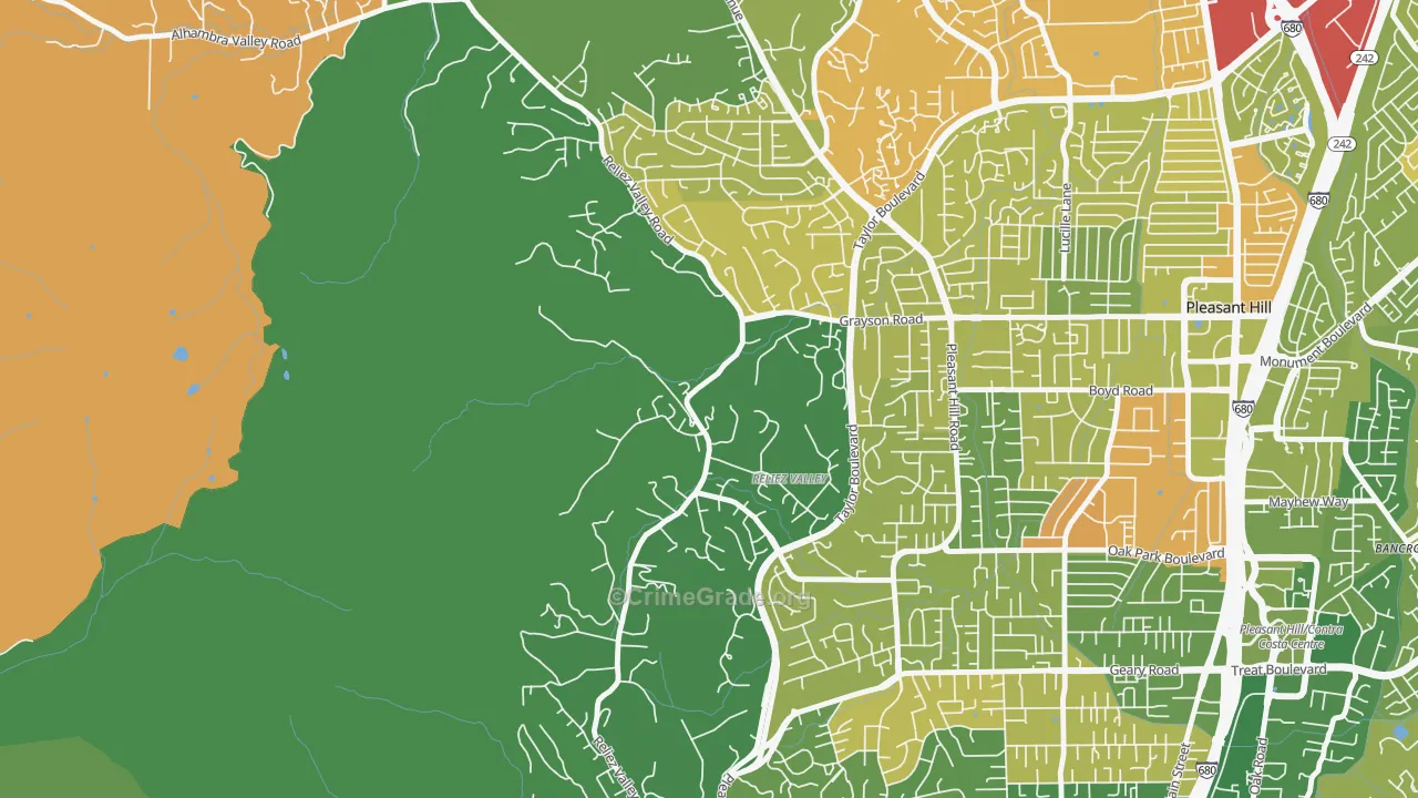 Reliez Valley, CA Map of Drug-Related Crime Rates