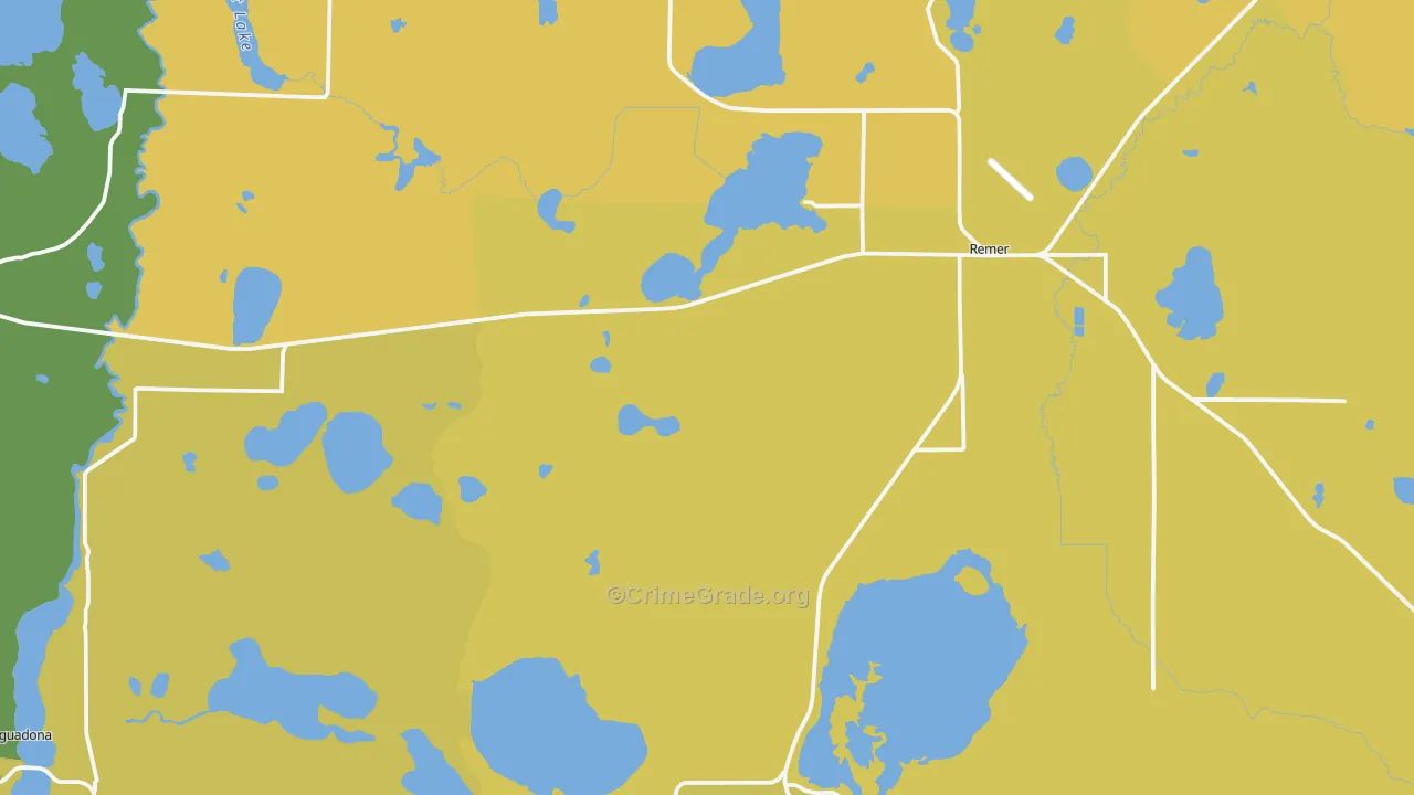 Remer, MN Map of Drug-Related Crime Rates