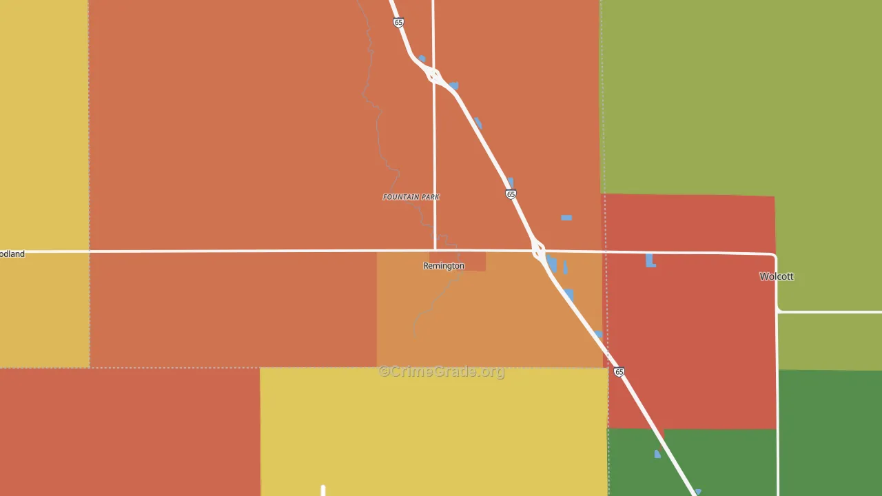 Remington, IN Map of Drug-Related Crime Rates