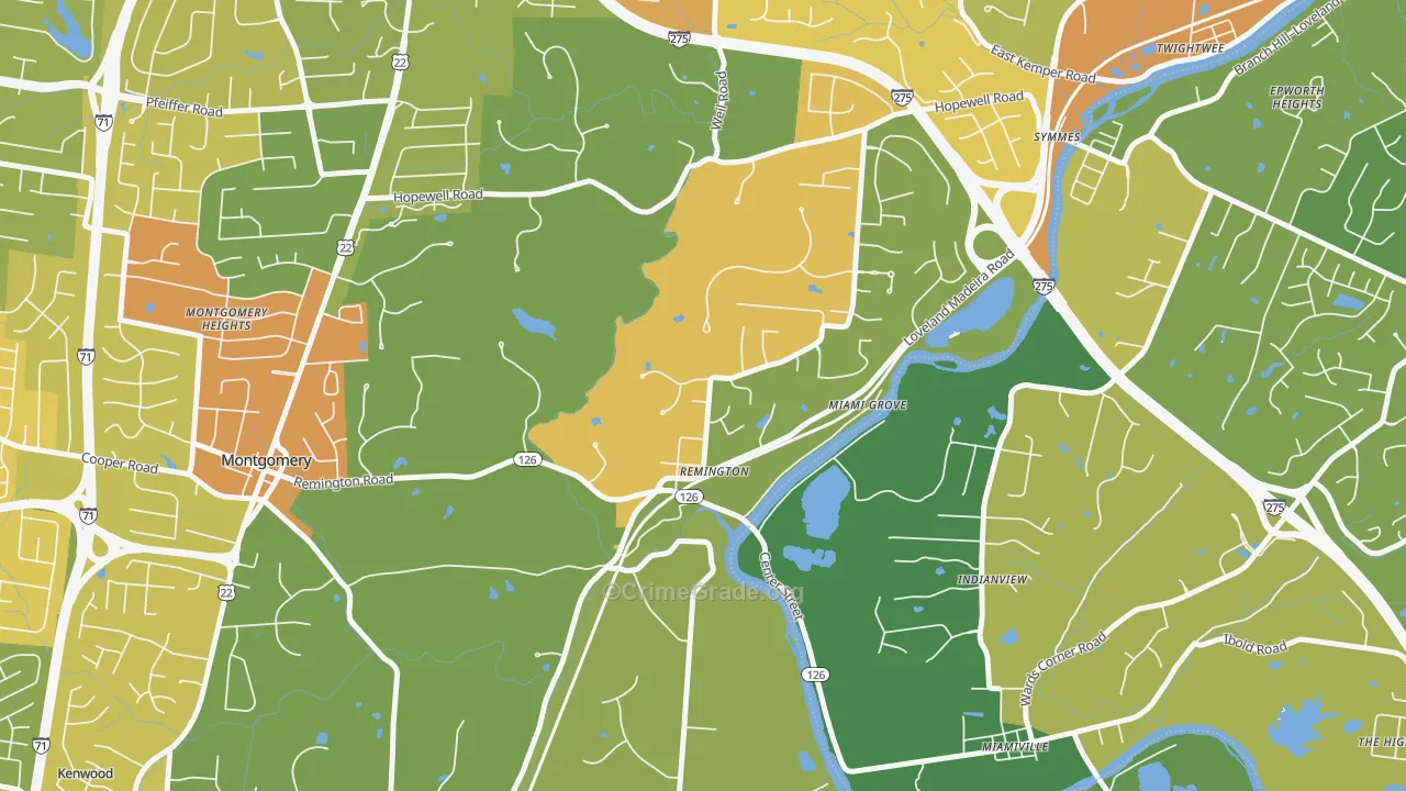 Remington, OH Map of Drug-Related Crime Rates