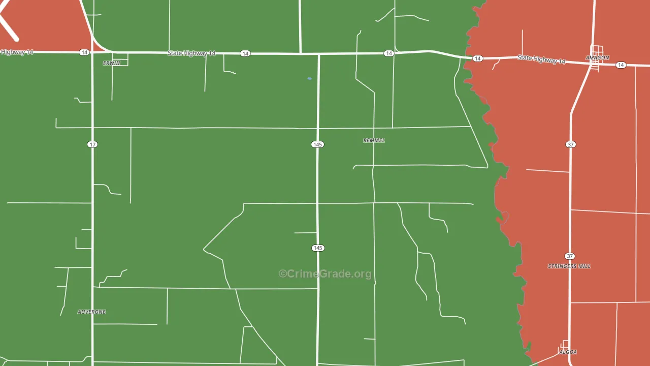 Remmel, AR Map of Drug-Related Crime Rates