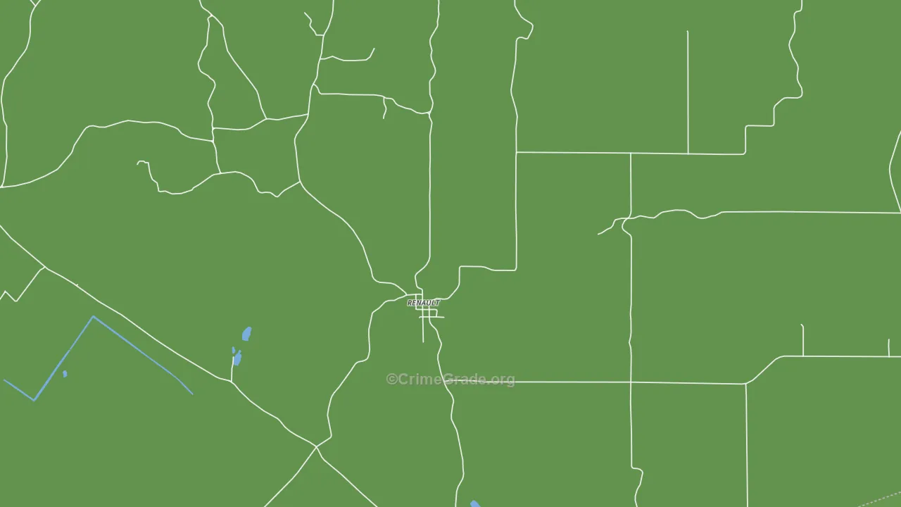Renault, IL Map of Drug-Related Crime Rates