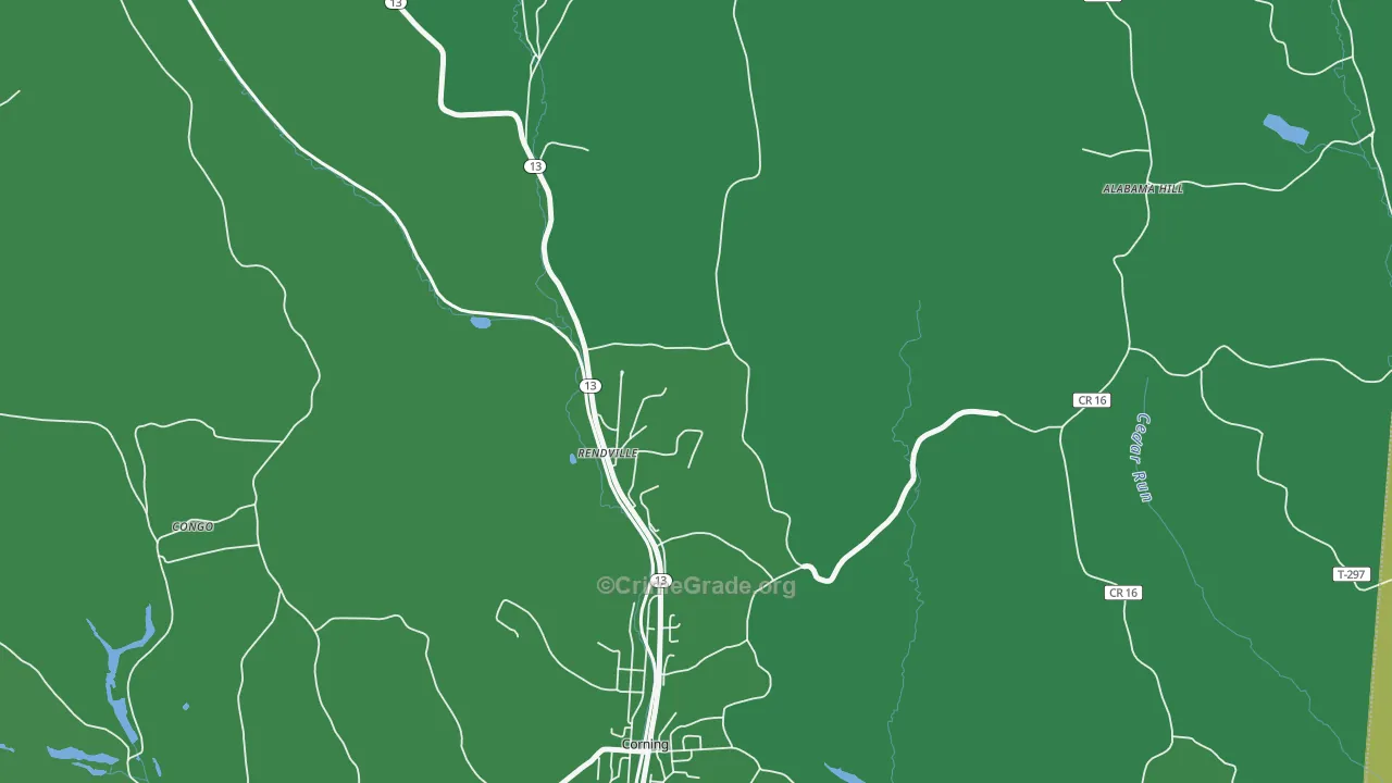 Rendville, OH Map of Drug-Related Crime Rates