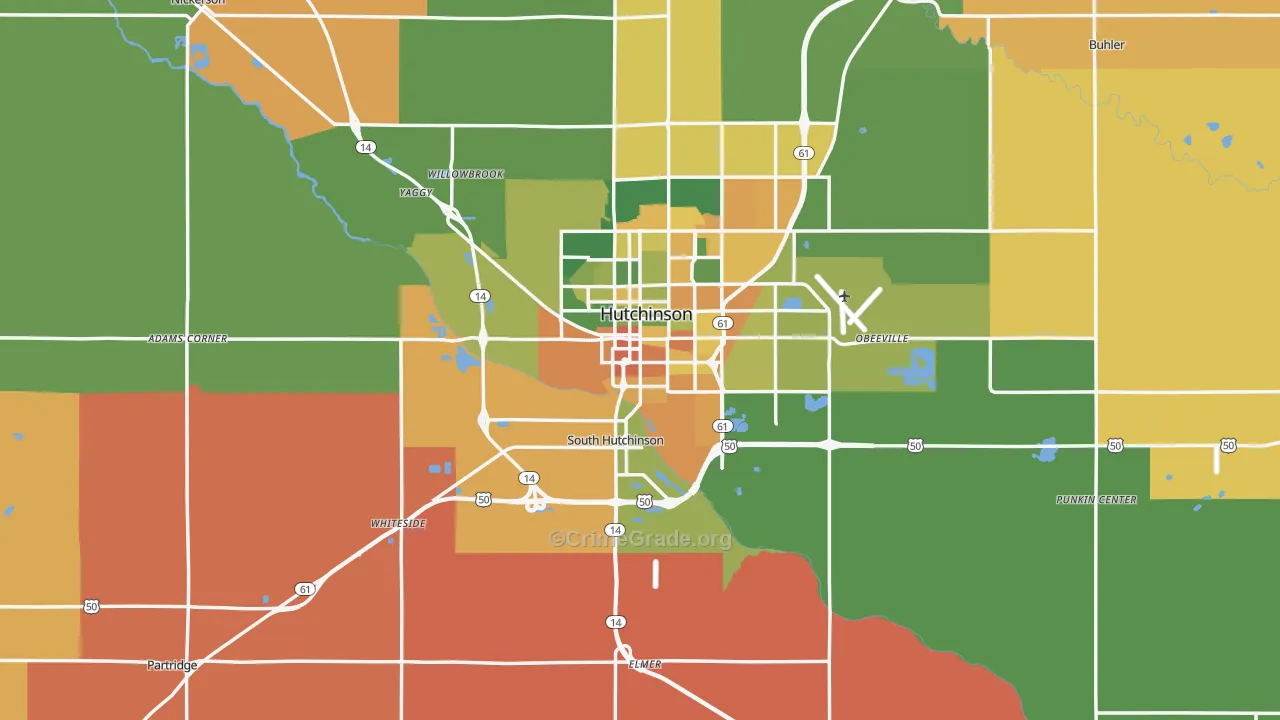 Reno County, KS Map of Drug-Related Crime Rates