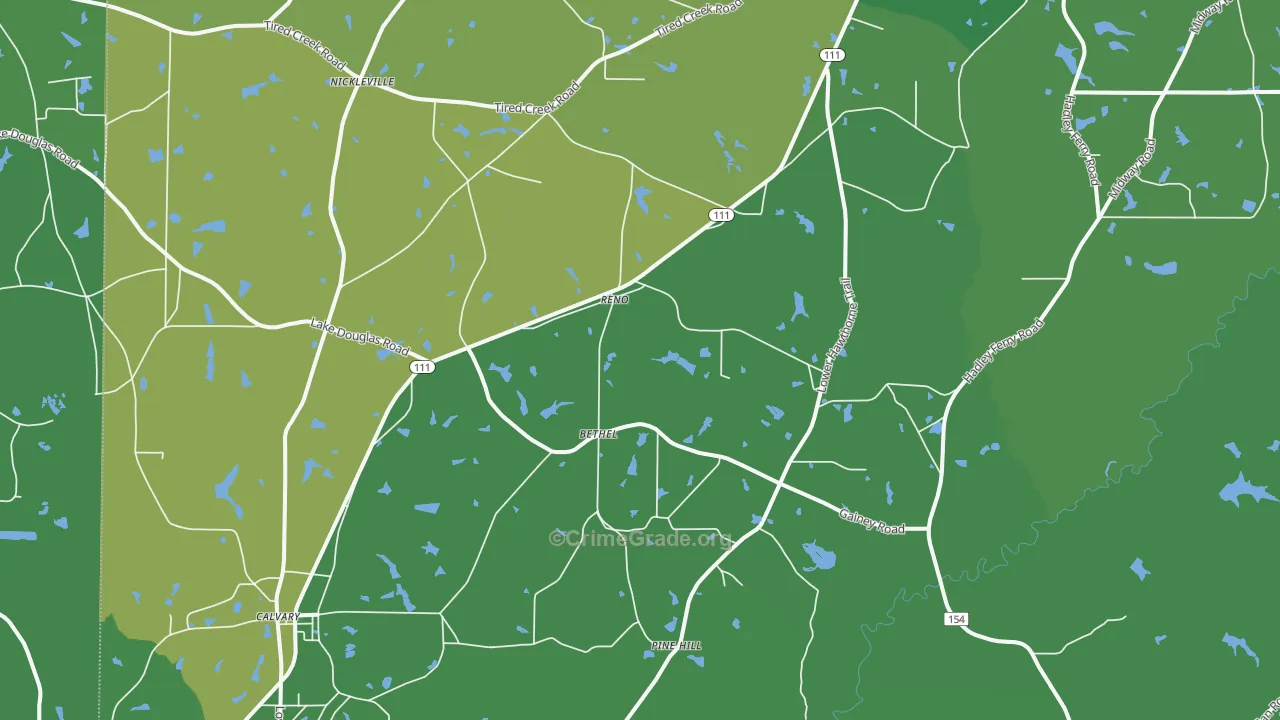 Reno, GA Map of Drug-Related Crime Rates