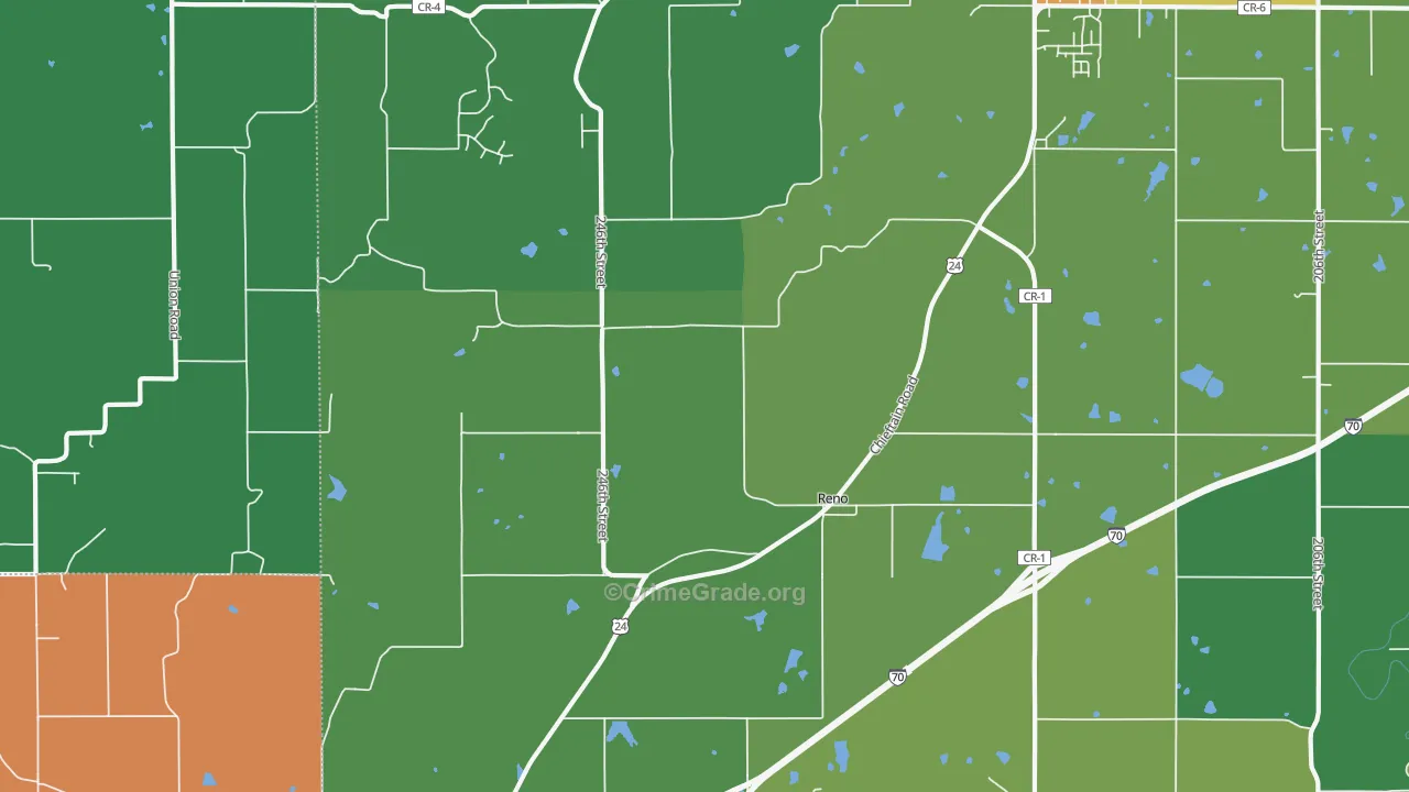 Reno, KS Map of Drug-Related Crime Rates