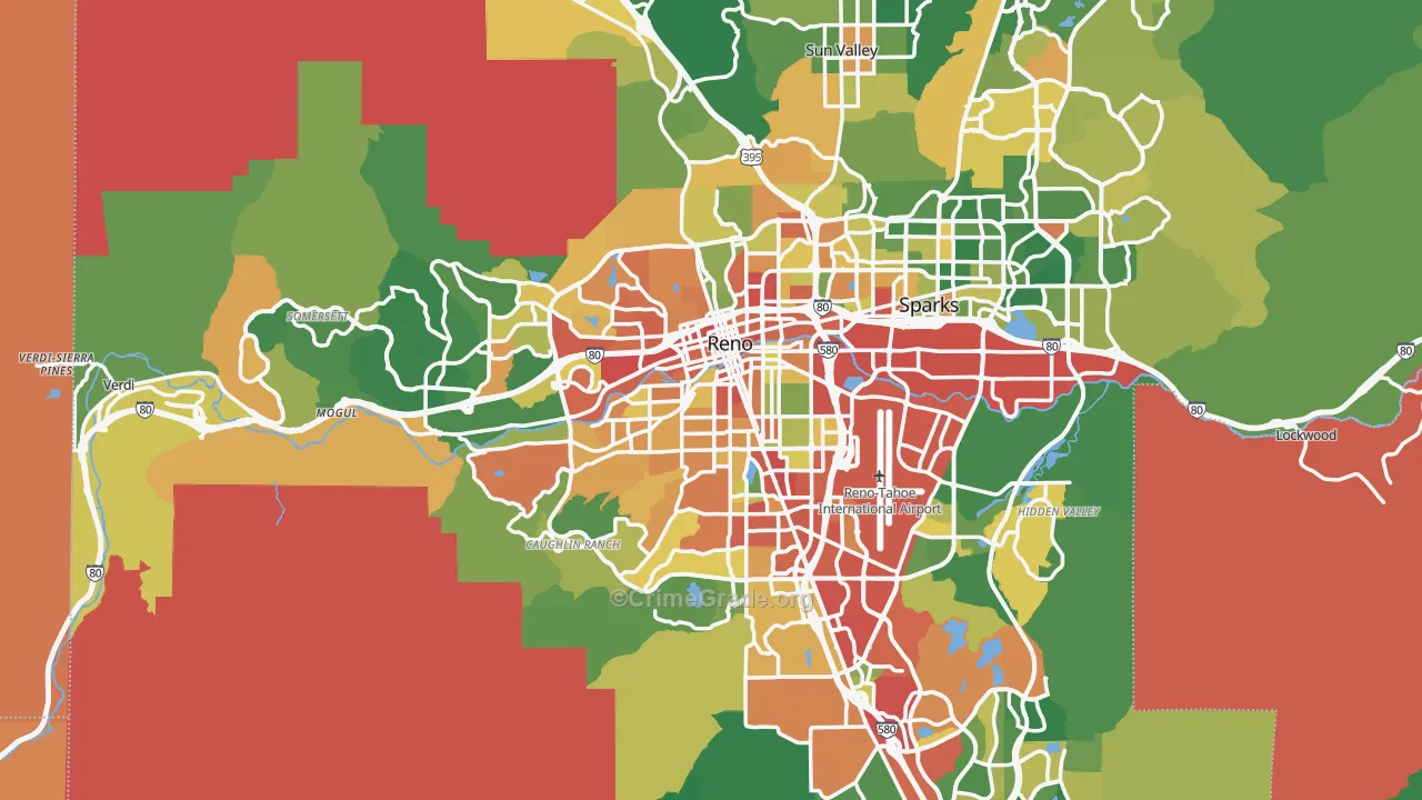 Reno, NV Map of Drug-Related Crime Rates