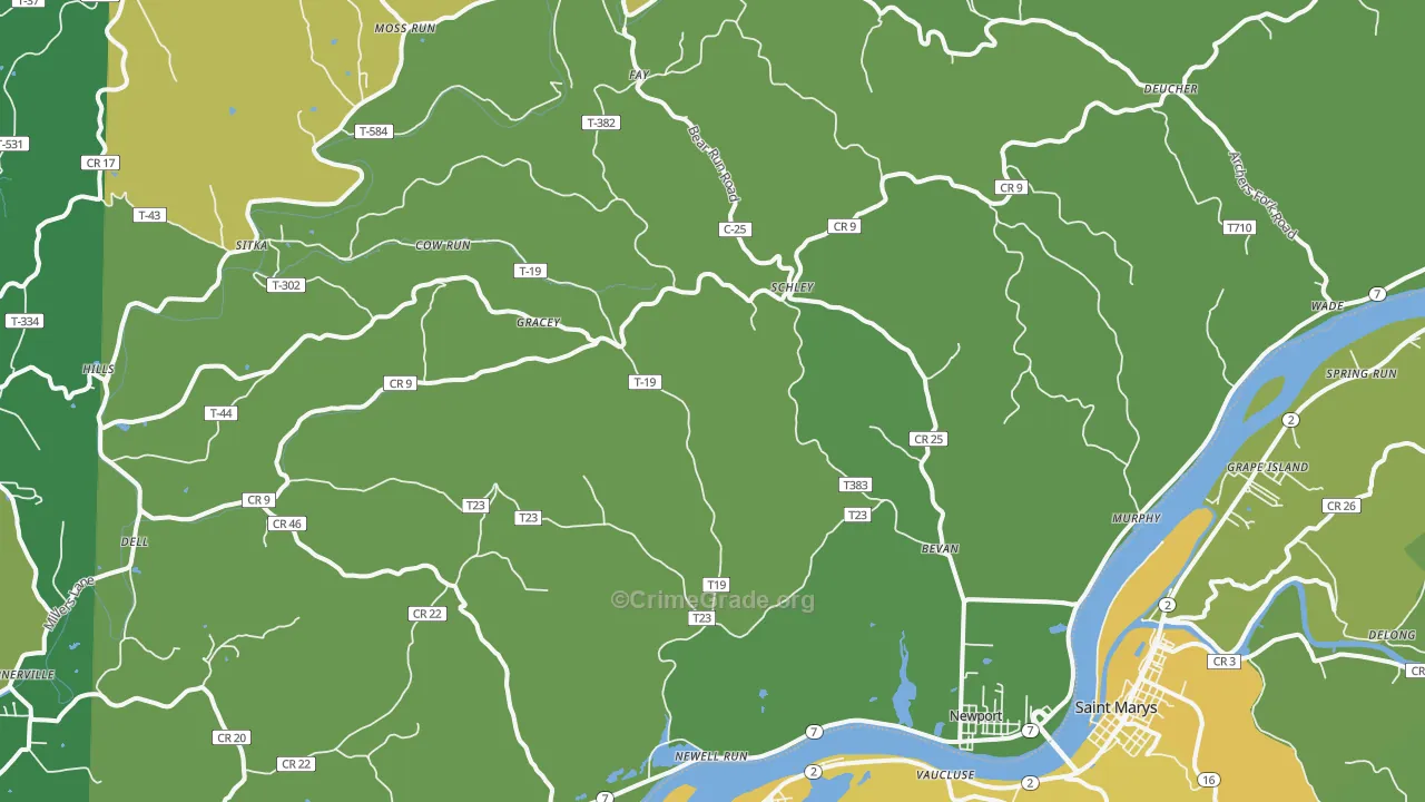 Reno, OH Map of Drug-Related Crime Rates