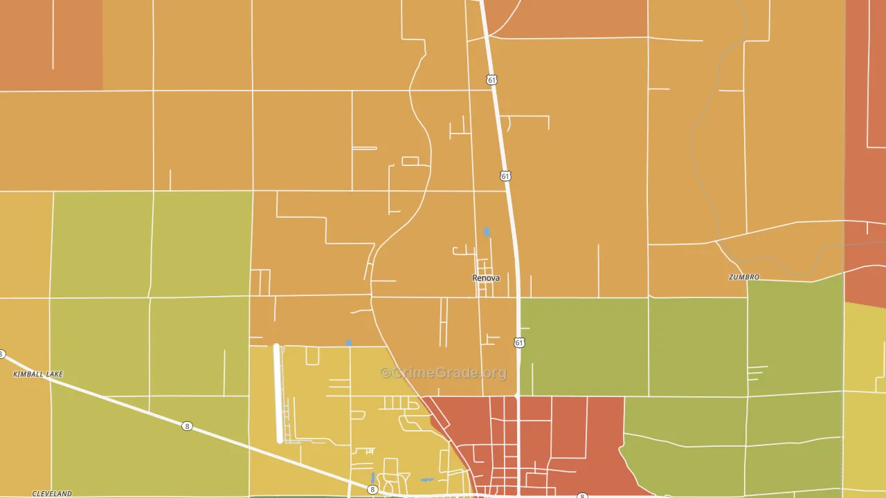 Renova, MS Map of Drug-Related Crime Rates