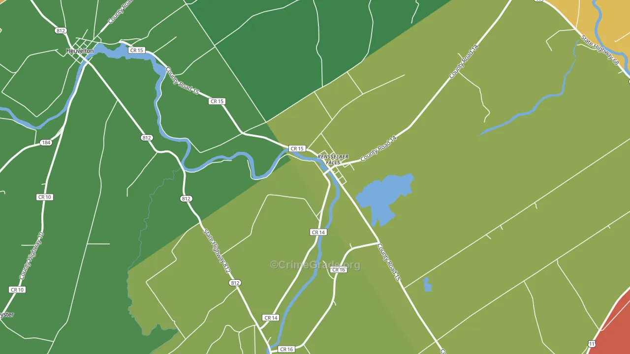 Rensselaer Falls, NY Map of Drug-Related Crime Rates