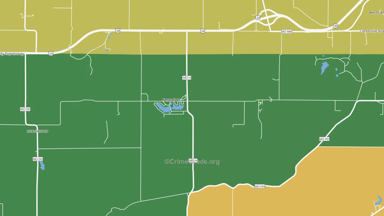 Rensselaer, MO Map of Drug-Related Crime Rates