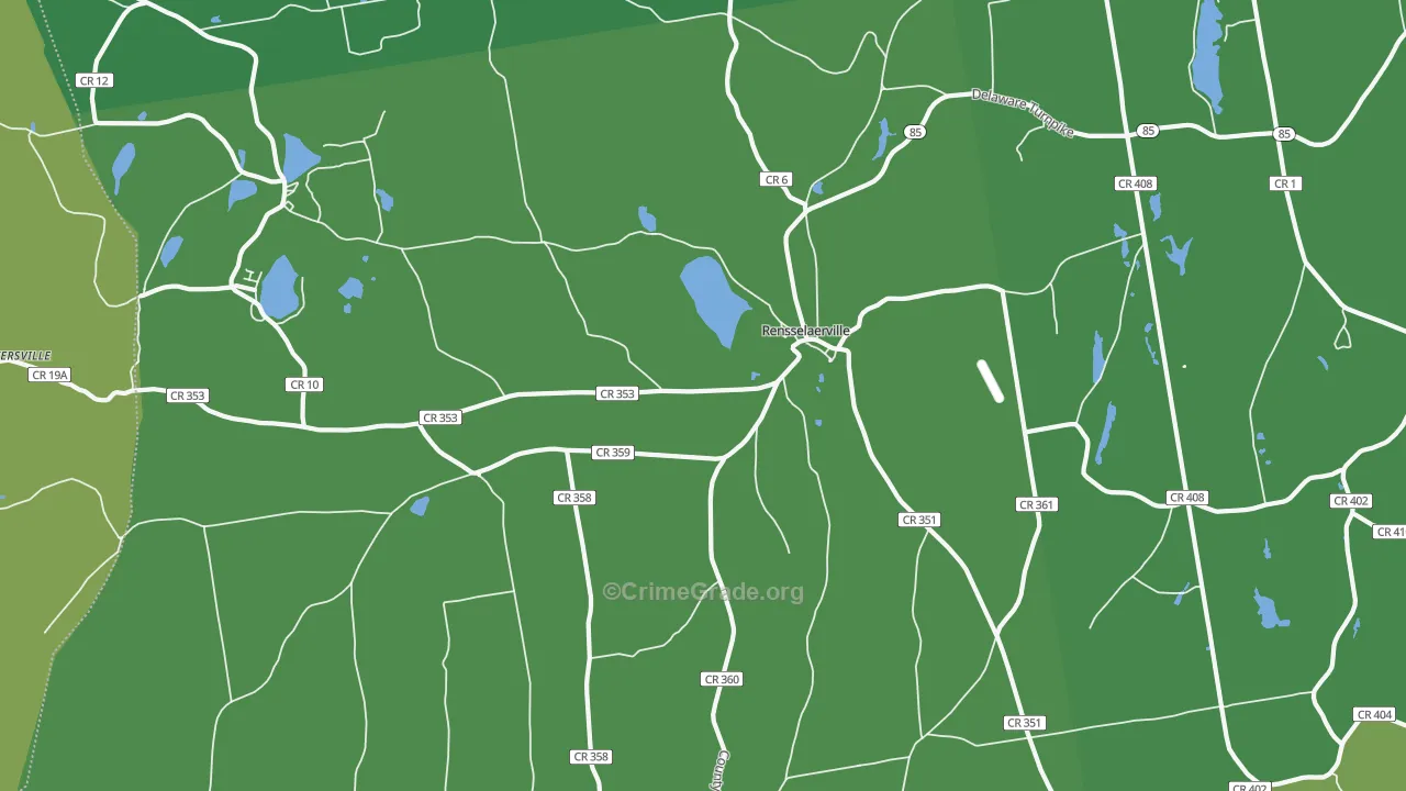 Rensselaerville, NY Map of Drug-Related Crime Rates