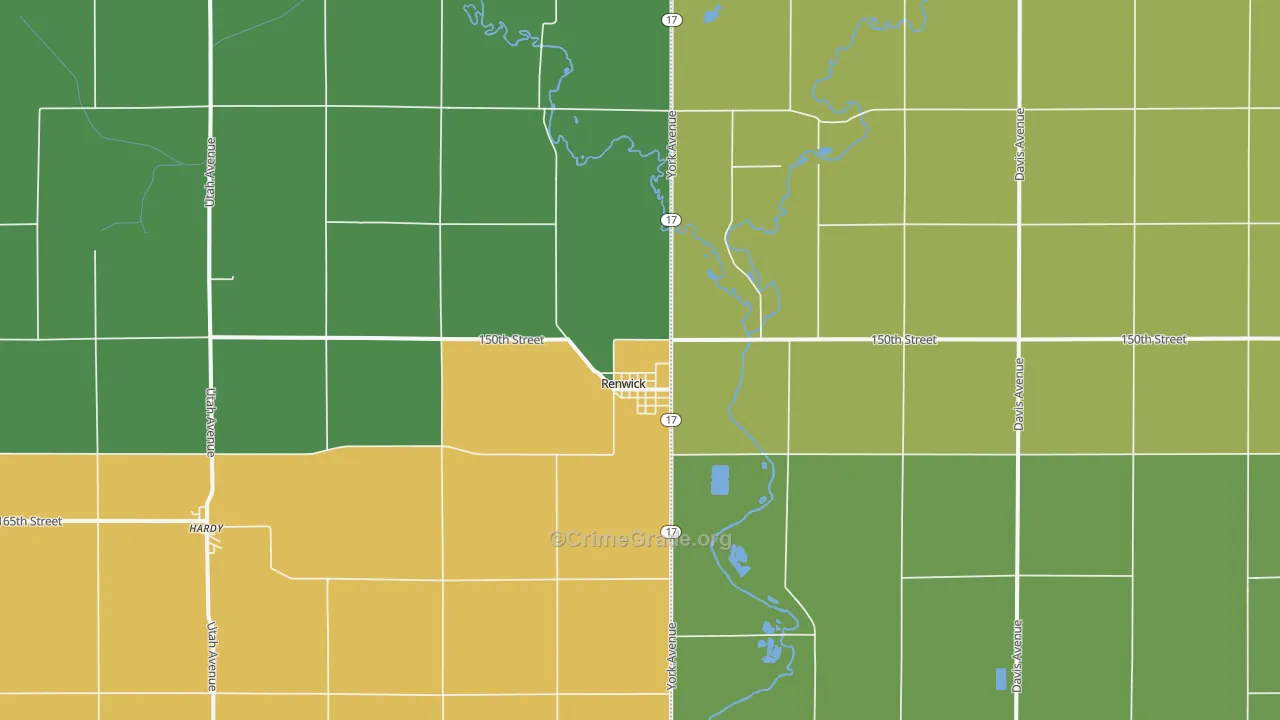 Renwick, IA Map of Drug-Related Crime Rates