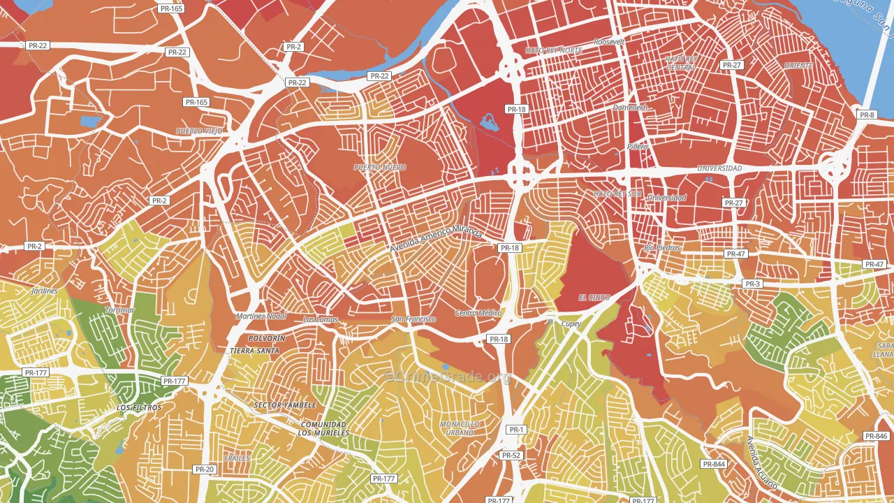 Reparto Metropolitano, San Juan, PR Map of Drug-Related Crime Rates