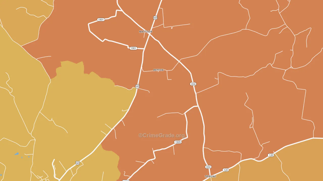 Repton, KY Map of Drug-Related Crime Rates