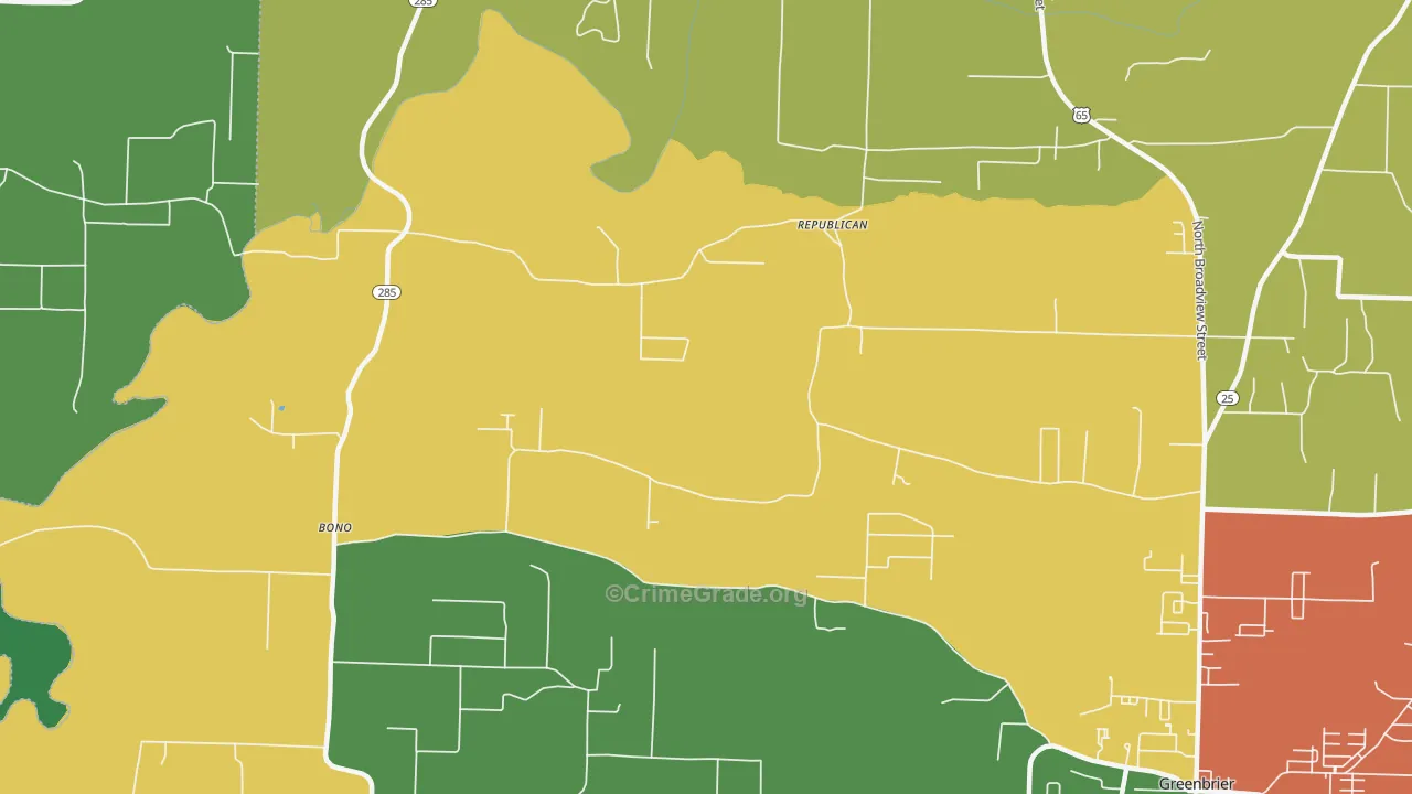Republican, AR Map of Drug-Related Crime Rates