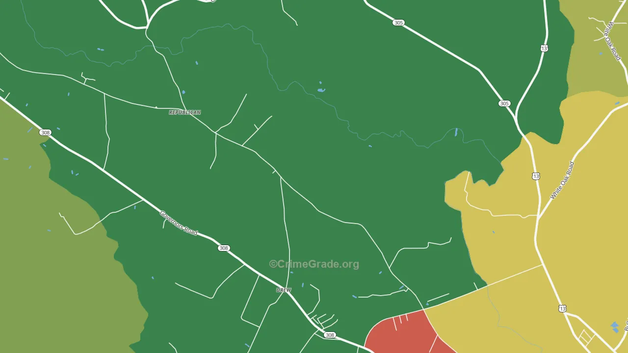 Republican, NC Map of Drug-Related Crime Rates